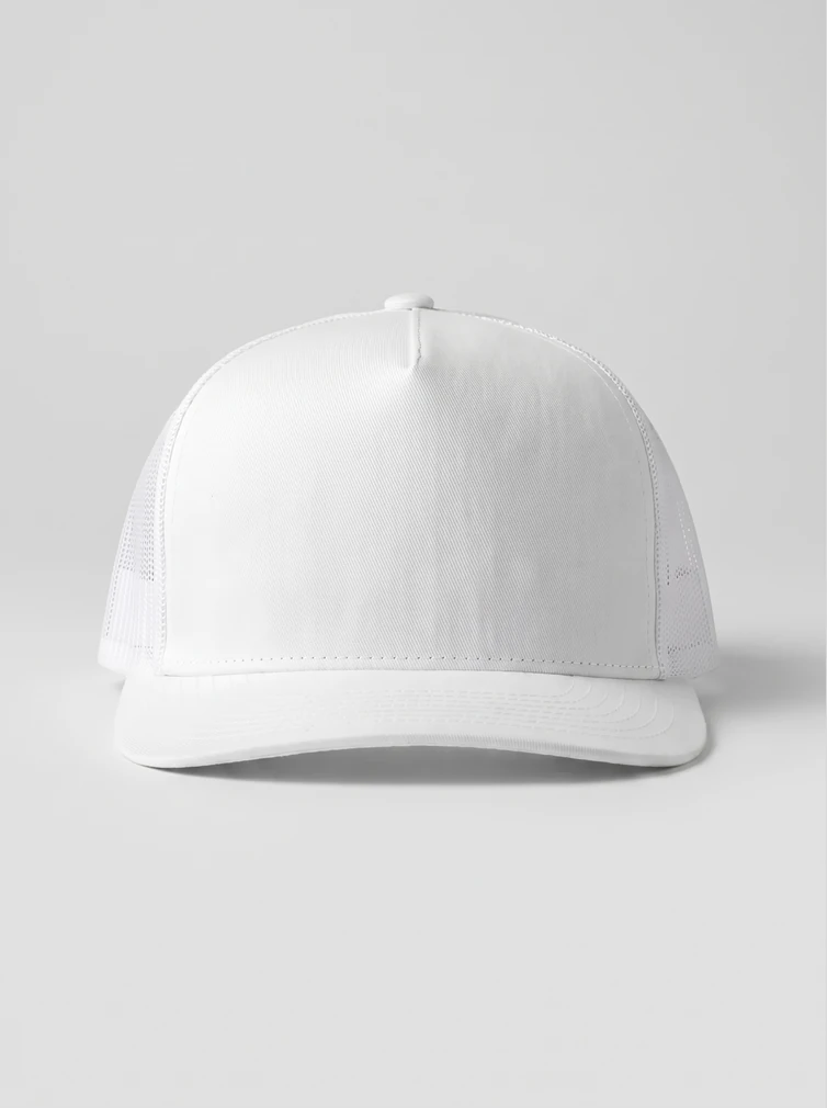Šiltovka trucker „Rapper“ Atlantis Headwear Rapper Cotton, biela, pripravená na potlač
